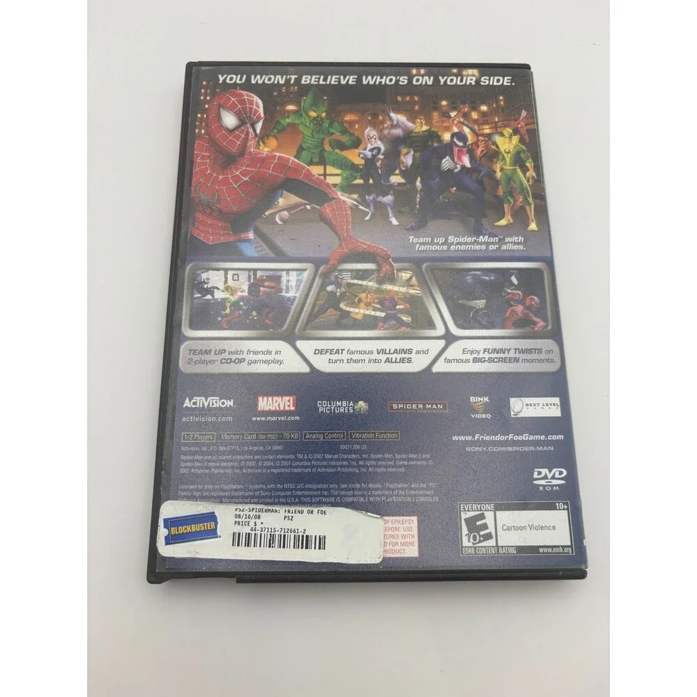 Spider-Man: Friend or Foe Sony PlayStation 2, 2007 No Manual PS2 Activision